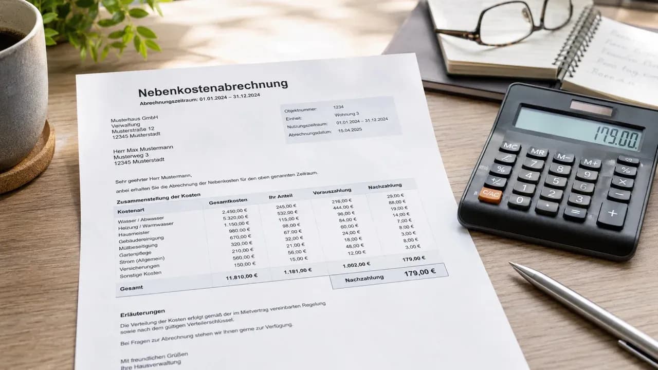 Nebenkostenabrechnung prüfen