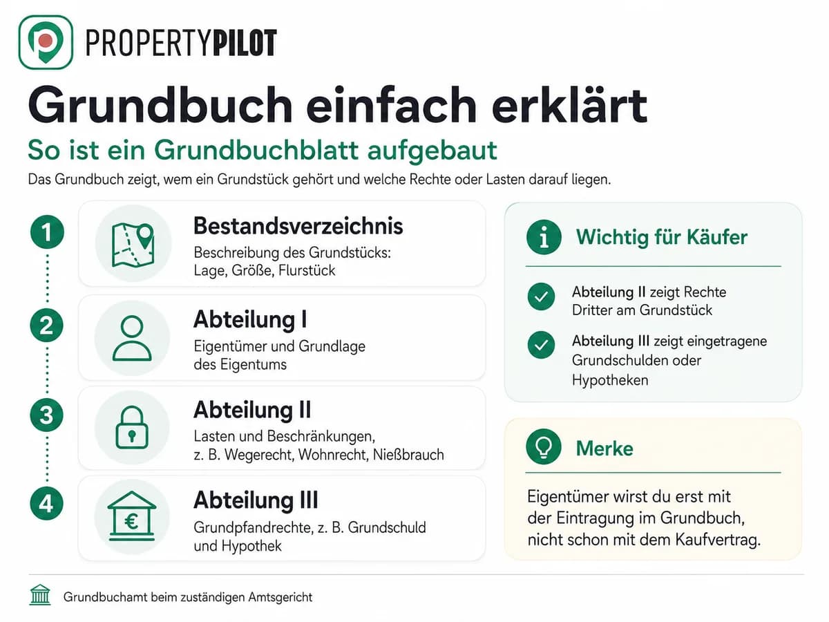 Infografik: Grundbuch einfach erklärt